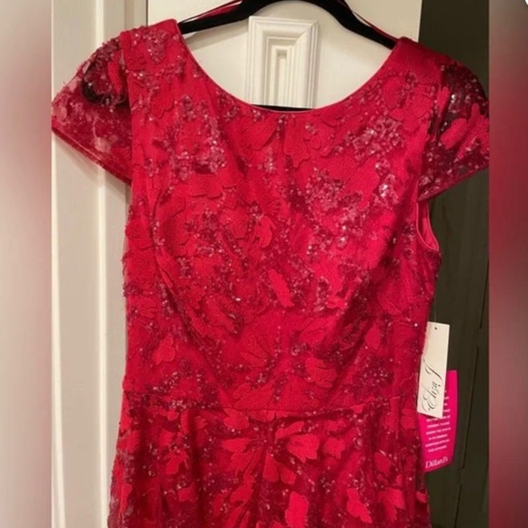 Eliza J red sequin high low dress - Picture 2 of 4